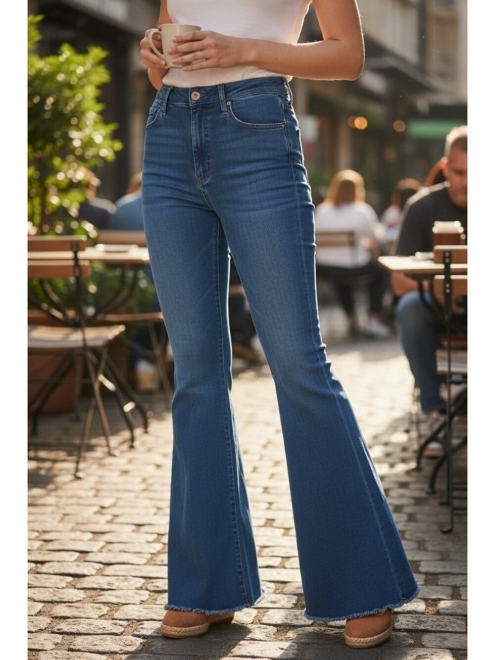 Free People We The Free Flare Bell Bottom Blue Jeans Size 27 Short